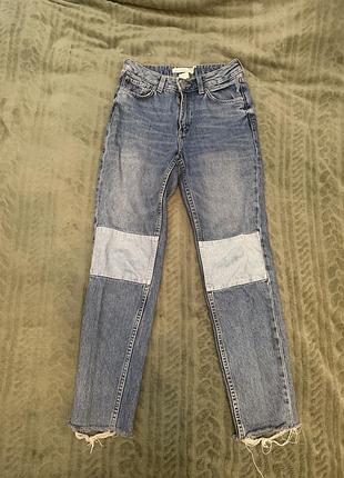 Джинси печворк h&m висока посадка винтаж ретро