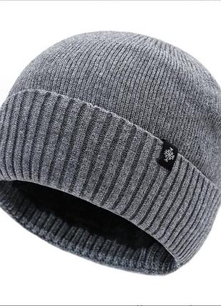 Чоловіча сіра шапка для зимового сезону! на товстому хутрі для юнаків,чоловіків