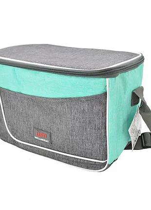 Термосумка stenson 36 х 26 x 32 см (ww01351) -сірий з салатовим