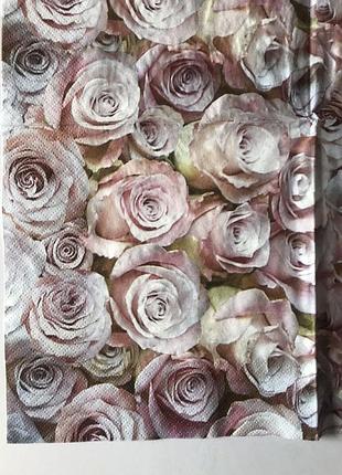 Серветка декупажна 33*33см. рожеві троянди.квіти. 3 шари, тм braun+