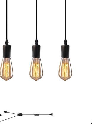 Подвесная лампа jzcdr с выключателем, 3 лампы с кабелем, amazon, германия