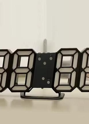 Электронные часы 3d c подсветкой будильником датой температурой 23 на 9 см черный