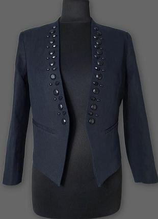 Жакет темно синего цвета с камушками