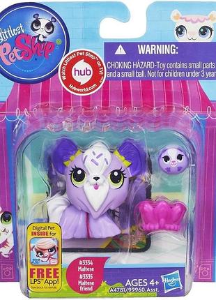 Фигурки "мальтийская болонка и мальтийский друг" littlest pet shop favorite pets #3334 / #3335 original