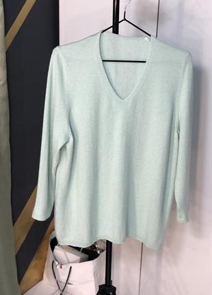 Мятний джемпер жіночий шовк кашемір