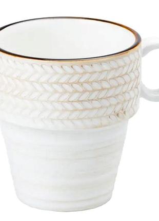 Чашка порцелянова 350 мл для кави чаю біла hp23384