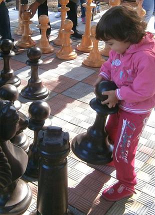 Большие шахматы садовые деревянные ручная работа gambit ss-0001