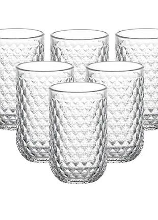 Набір склянок 6 штук по 450 мл скляні прозорі hp4154