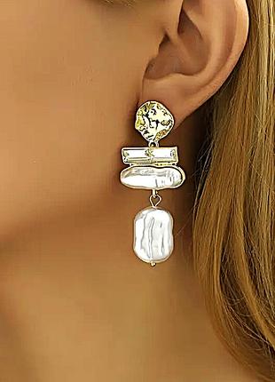 Серьги бижутерия подвески барокко бусины