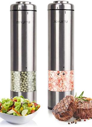 Набор электрических мельниц zoyjitu, для соли и перца, 2 шт.