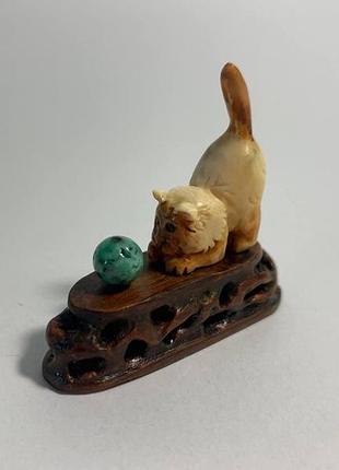 Авторская статуэтка фигурка "котик" из бивня мамонта, кот