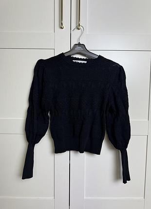 Кофта zara чорна, стильна з завуженими рукавами, розмір s (xs), у дуже хорошому стані