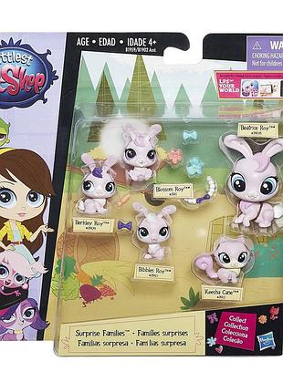 Игровой набор littlest pet shop семейка кроликов и котенок b1959