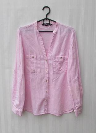 Льняна сорочка з довгим рукавом льон віскоза zara