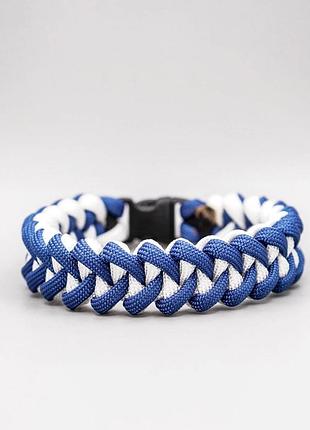 Браслет акулий зуб из паракорда на пластиковой застежке, размер и цвет под заказ темно-синий с белым
