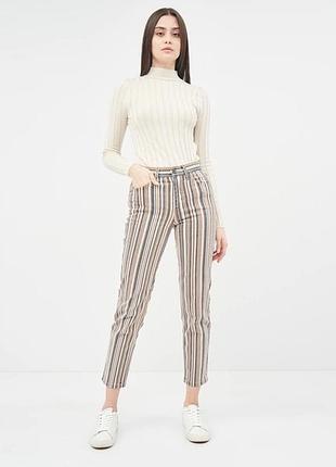 Джинси у смужку у ретро стилі 80-х 90-х років mom jeans висока посадка винтаж slim fit