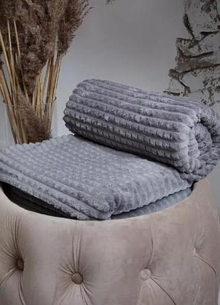 Плед евро koloco "крокодил" 200 х 230 см (39854) серо-голубой