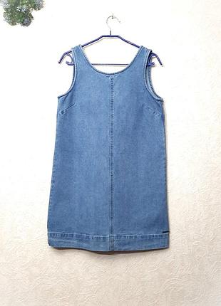 Сарафан джинсовое голубое женское платье-сарафан без рукавов деми зима лето