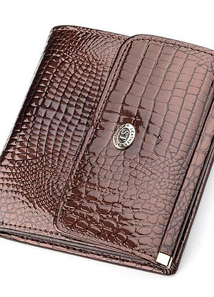 Гаманець жіночий st leather 18354 (s1101a) лакована шкіра коричневий