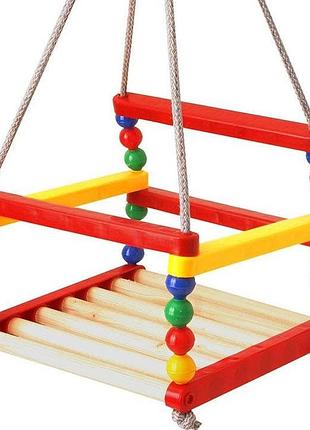 Качель деревянная подвесная