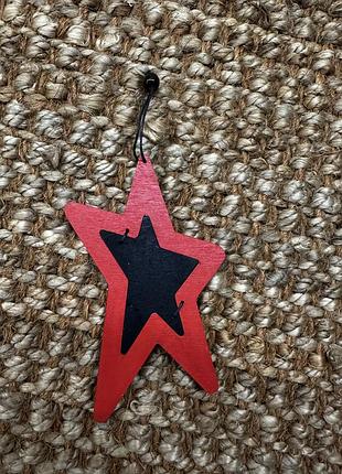 Новорічна дерев‘яна іграшка прикраса зірка handmade