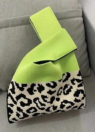 Стильная модная сумка из ткани сумочка леопардовая маленькая новая