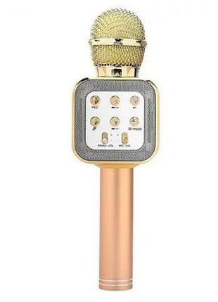Дитячий бездротовий мікрофон караоке ws-1818 gold зі зміною голосу