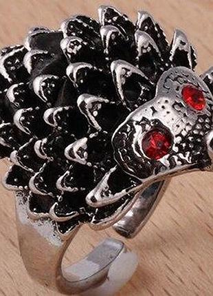 Срібляста каблучка у вигляді їжачка, зміна розміру 16-18