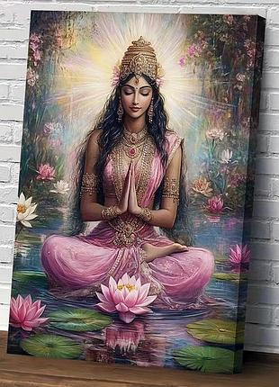 Картина лакшми среди лотосов