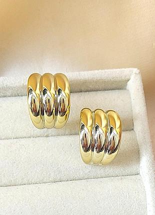 Сережки біжутерія ребристі