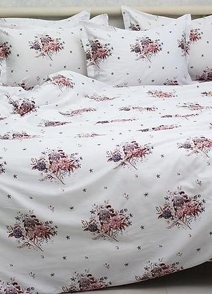 Сатиновый комплект постельного белья 100% хлопок (турция) с компаньоном (евро) pt-018