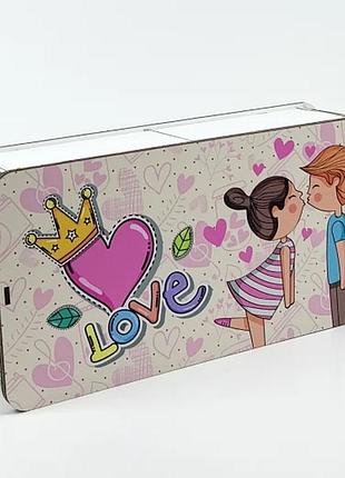 Подарочная коробка прямоугольная белая "love" 6