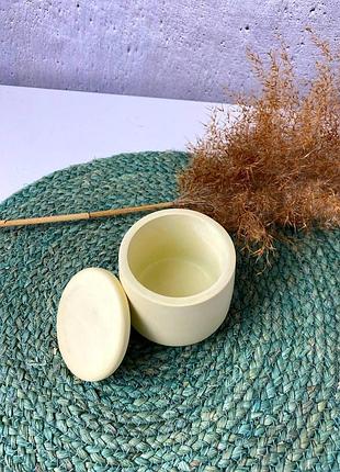 Гипсовый горшок mono s для кактусов и суккулентов, емкость для заливки свечей ⟷8.8см,↑7см лимонный