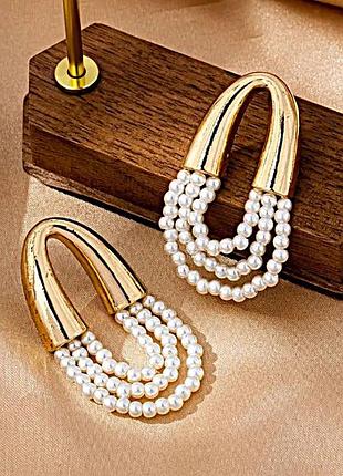 Сережки підвіски з намистинами