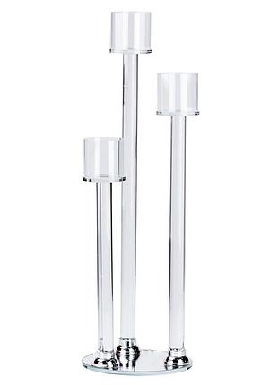 Подсвечник на 3 свечи стеклянный 36.5/47.0/56.5 см hp36564