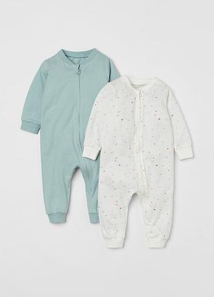 H&amp;m набор из 2х человечков из органического эластичного хлопка детские комбинированные 80см(9-12м)