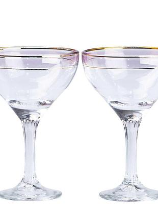 Набор бокалов для коктейлей 2 штуки по 290 мл, розовые hp546