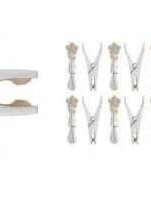 Прищіпки для білизни livarno home бежеві з квітковим дизайном, 20 шт