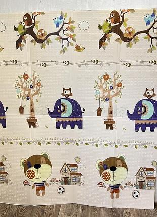 Развивающий коврик carrello со вспененного xpe 150 x 180 cм (слоны/лес)