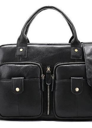 Сумка мужская кожаная vintage 14793 черная