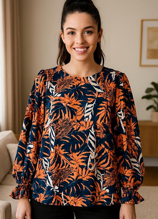 Блузка блуза жіноча нарядна довгий рукав розмір 2xl (52)