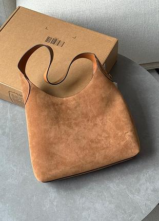 Жіноча замшева сумка coach brooklyn shoulder bag 28 honey brown/suede женская замшевая сумка