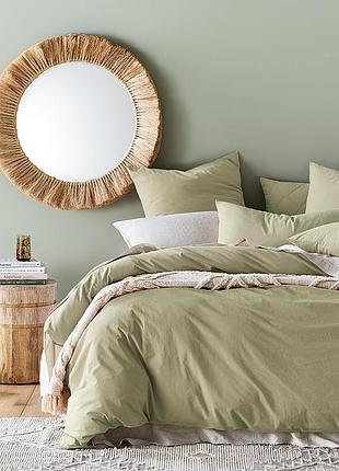 Постільна білизна світла оливка ранфорс meriset - двоспальний