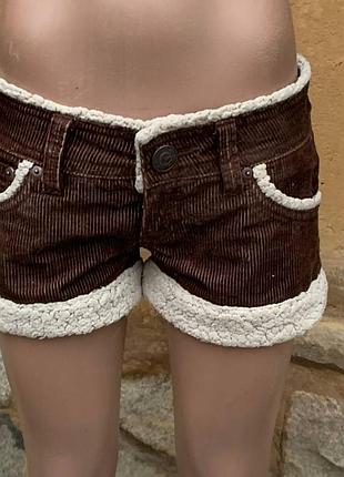 Шорты с меховой отделкой. японский винтаж. xs-s.аниме.