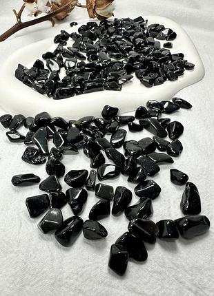 Крошка обсидиан 9-12 мм без отверстия, галтовка из натурального камня, цена за 10 грамм
