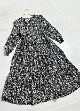 Ярусное вискозное миди платье батал papaya