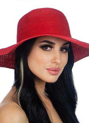 Летняя женская шляпа поля средние 10.5 см цвет красный