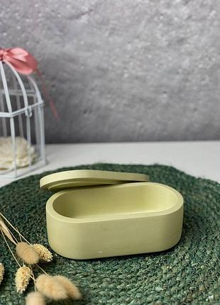 Гипсовый горшок mono m для кактусов и суккулентов, емкость для заливки свечей ⟷16см,↑5см лайм