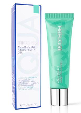 Интенсивный увлажняющий гель для всех типов кожи лица biotherm aquasource hyalu plump gel. объем 30 ml.