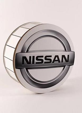 Подарочная коробка круглая "nissan"